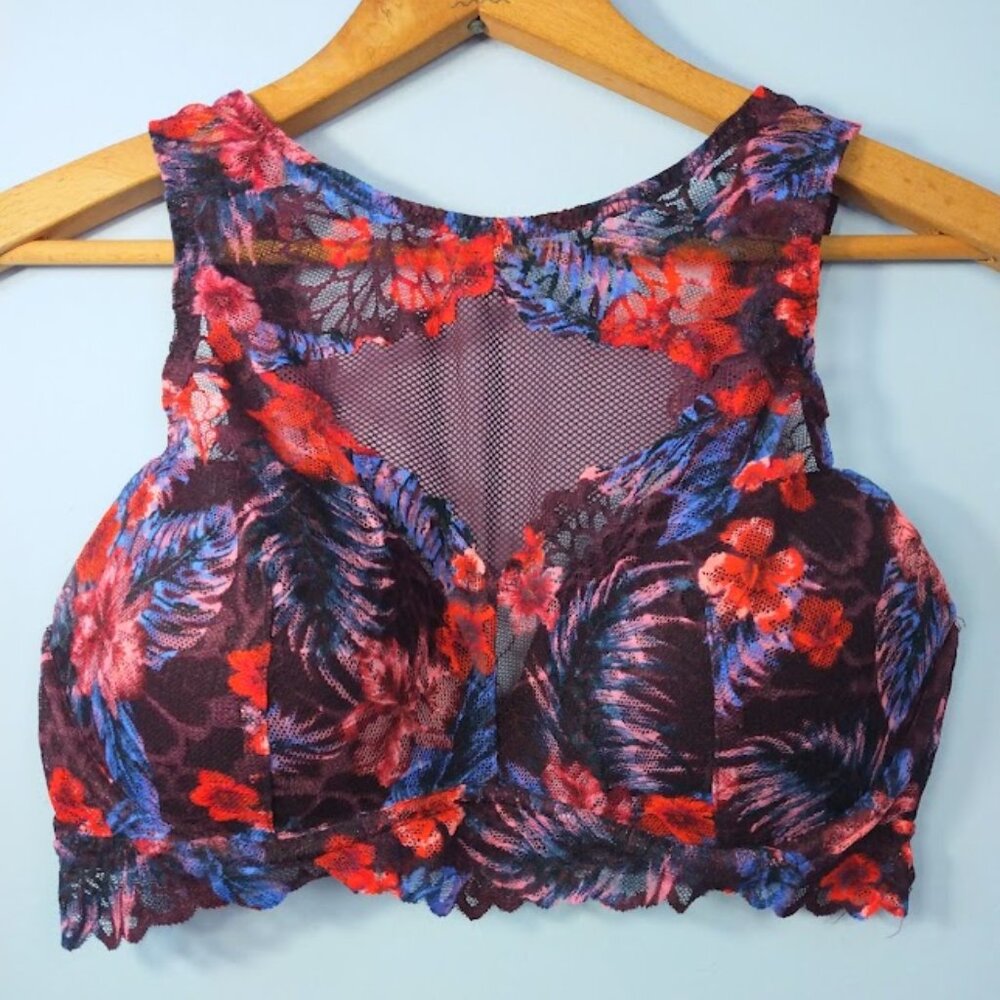 PINK Victoria's Secret Tropical Lace Bralette - Red, Purple, Blue, Pink